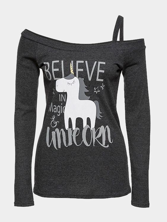 NEW FEELING Womens Grey T-Shirts
