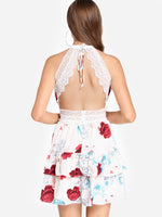 NEW FEELING Womens White Floral Dresses