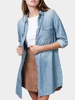 Wholesale Stripe Long Sleeve Blue Blouses