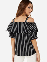 NEW FEELING Womens Black Blouses