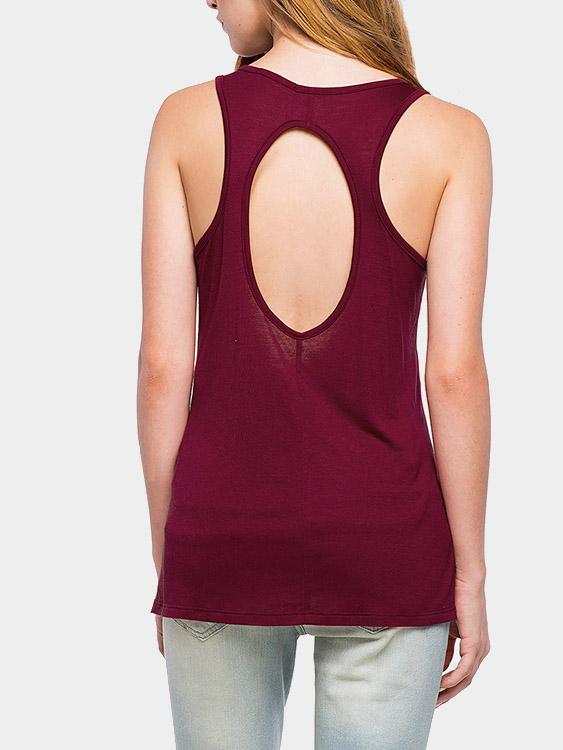 NEW FEELING Womens Burgundy Camis