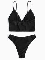NEW FEELING Womens Black Bikinis