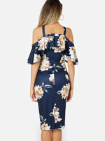 NEW FEELING Womens Navy Floral Dresses
