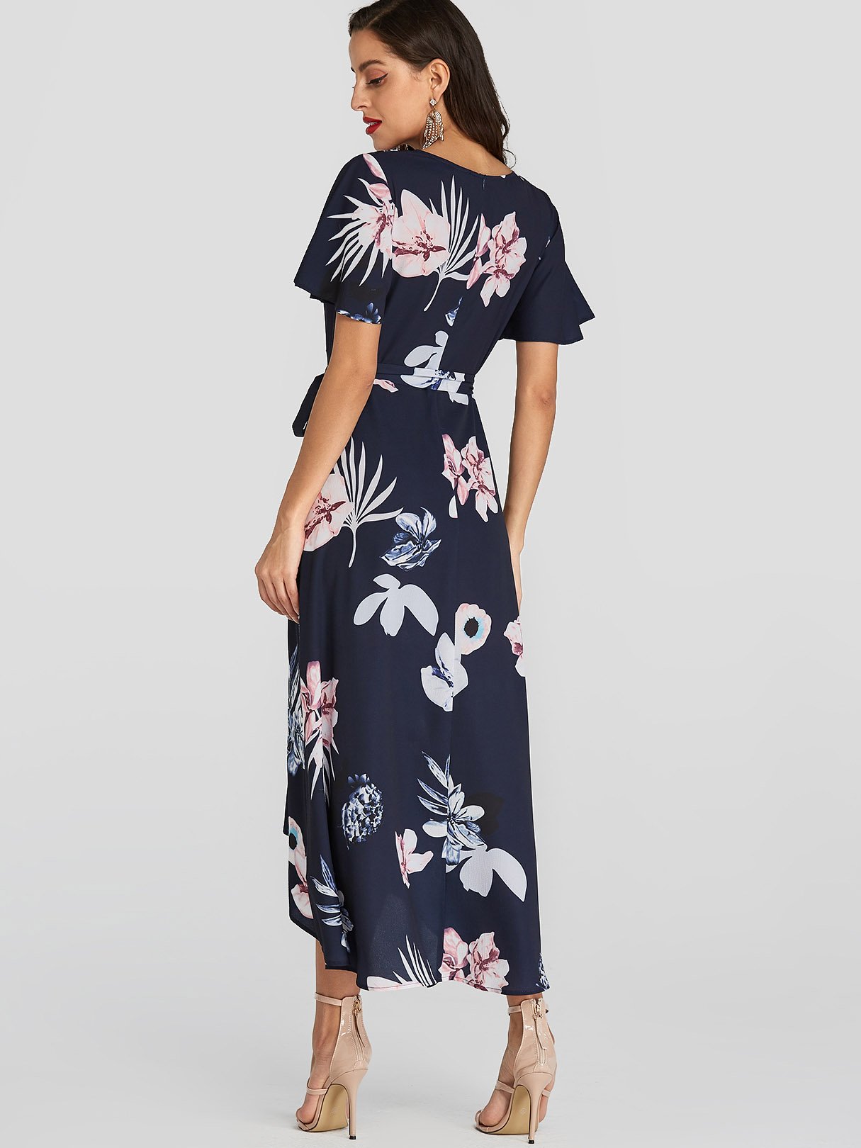 NEW FEELING Womens Navy Floral Dresses