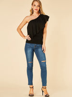 NEW FEELING Womens Black T-Shirts