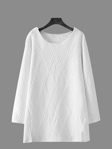 Wholesale White Round Neck Pullover Long Sleeve Casual Dresses