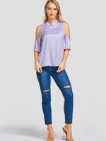 NEW FEELING Womens Purple Blouses