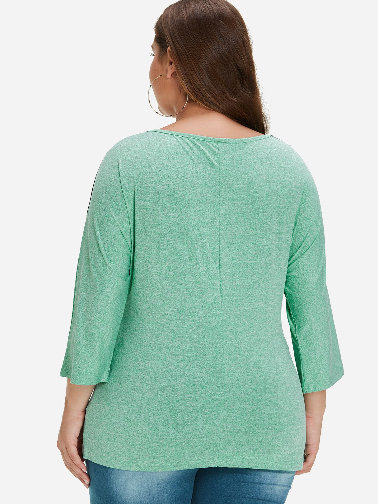 NEW FEELING Womens Green Plus Size Tops