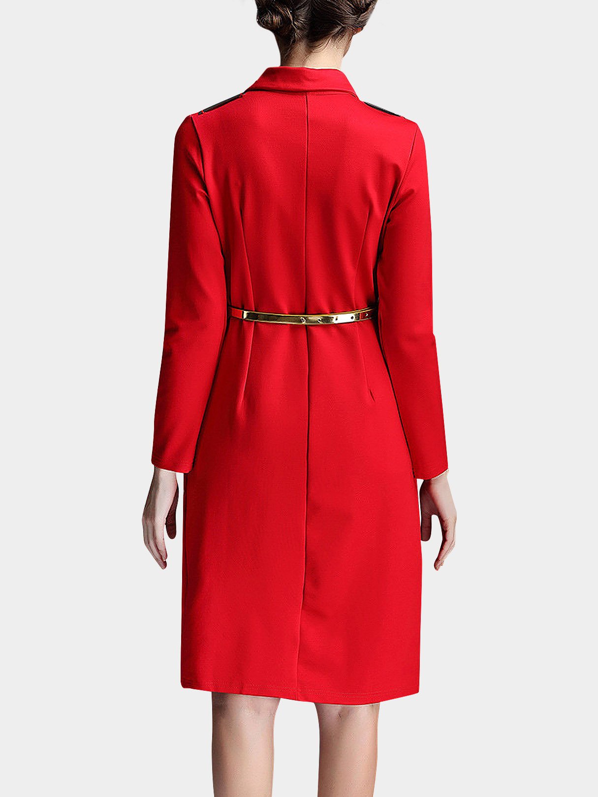 NEW FEELING Womens Red Shirt Dresses