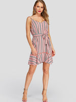 NEW FEELING Womens Striped Mini Dresses