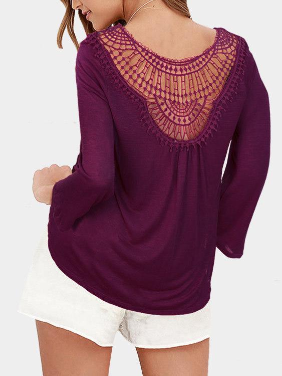 NEW FEELING Womens Purple T-Shirts