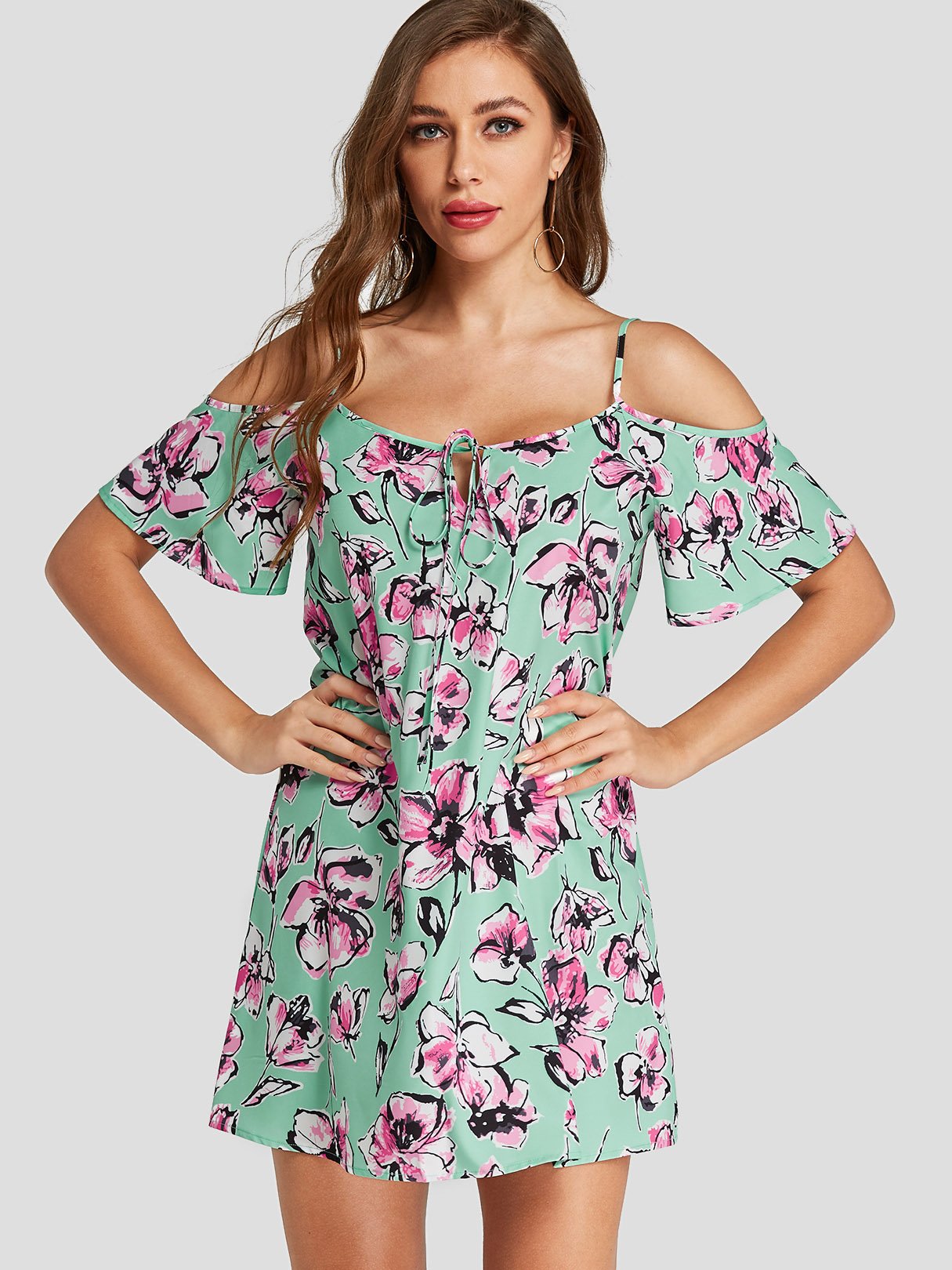 NEW FEELING Womens Green Mini Dresses
