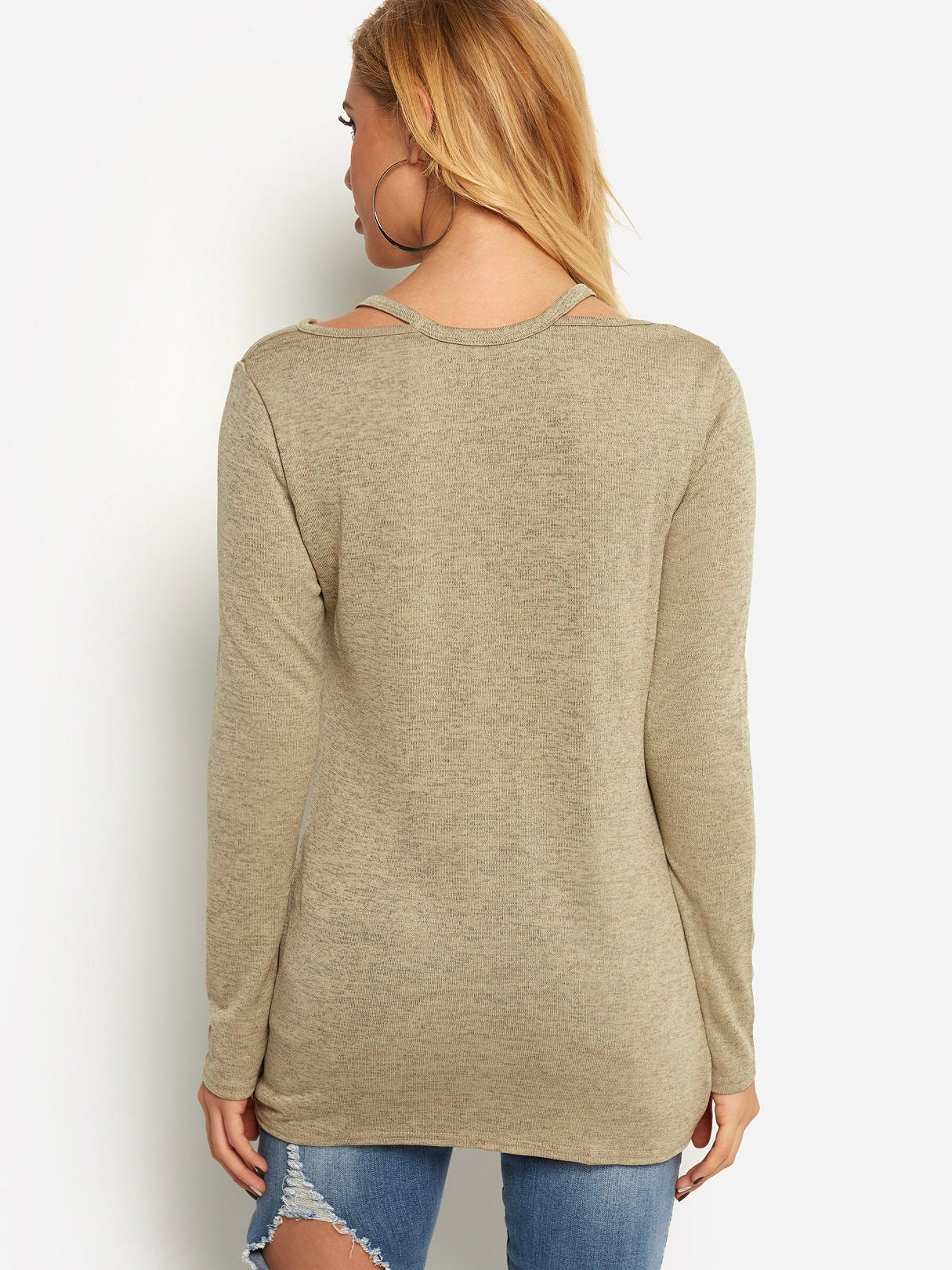 NEW FEELING Womens Taupe T-Shirts