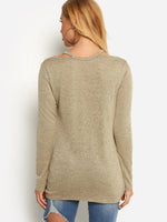 NEW FEELING Womens Taupe T-Shirts