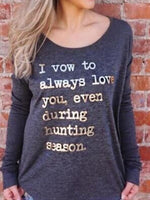Wholesale Letter Long Sleeve Grey T-Shirts