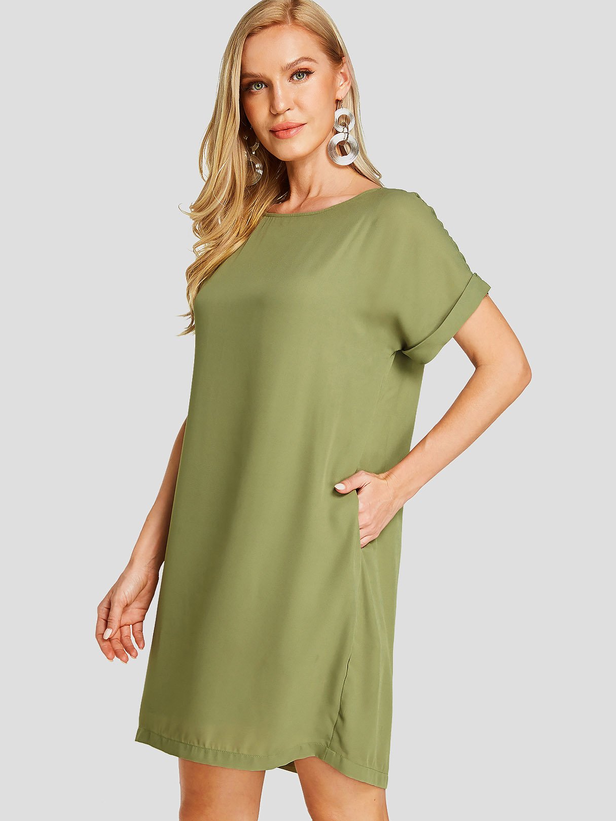 OEM Ladies Army Green Casual Dresses