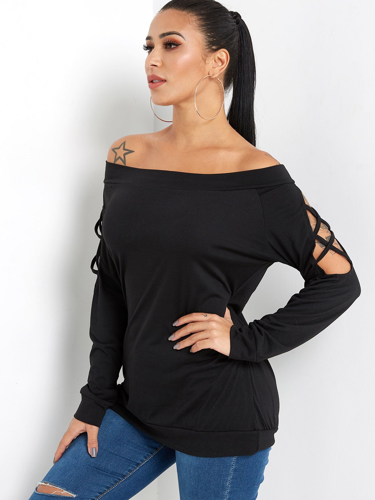 OEM Ladies Black T-Shirts