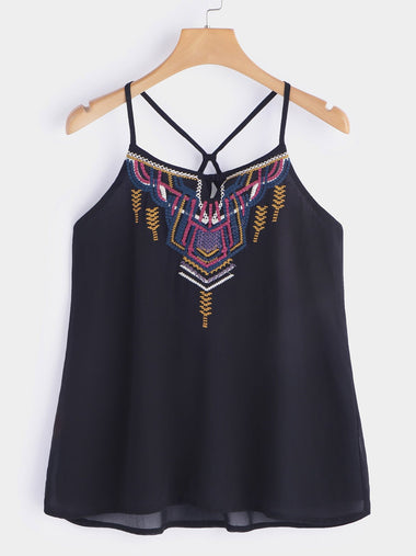 Wholesale Embroidered Pattern Camis Top