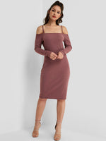 OEM ODM Womens Long Sleeve Midi Dress