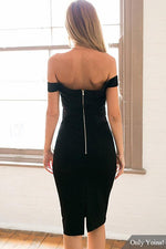 NEW FEELING Womens Black Off The Shoulder Dresses