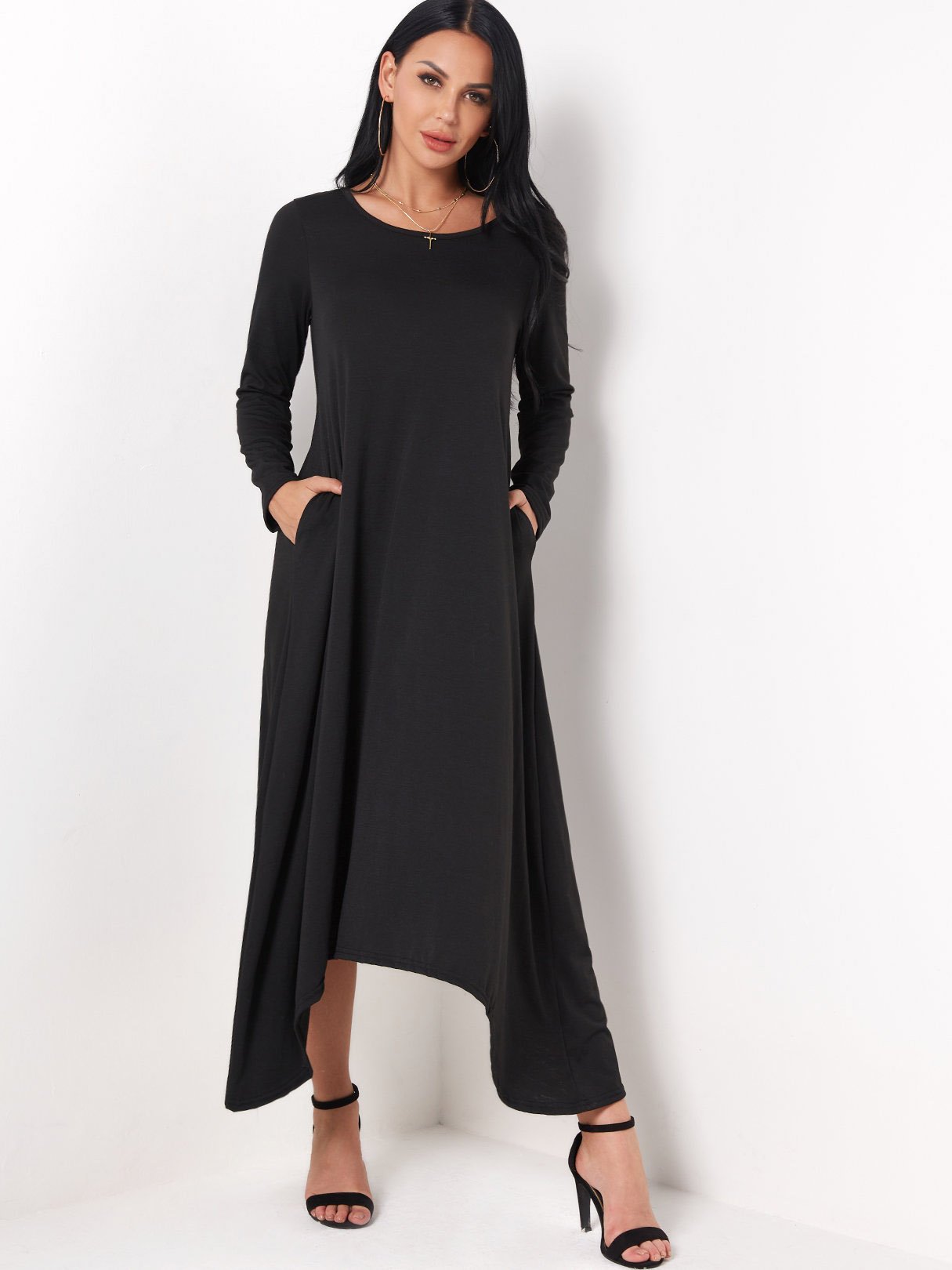 OEM Ladies Black Maxi Dresses