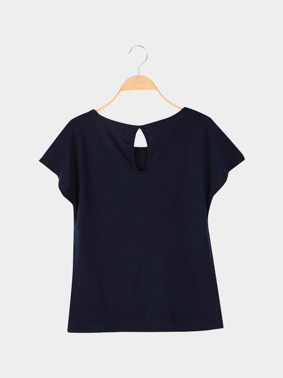 NEW FEELING Womens Black T-Shirts
