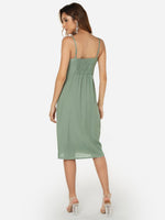 NEW FEELING Womens Green V-Neck Dresses