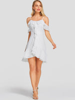NEW FEELING Womens White Mini Dresses