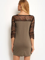 NEW FEELING Womens Khaki Casual Dresses