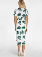 Custom Womens Green V-Neck Dresses