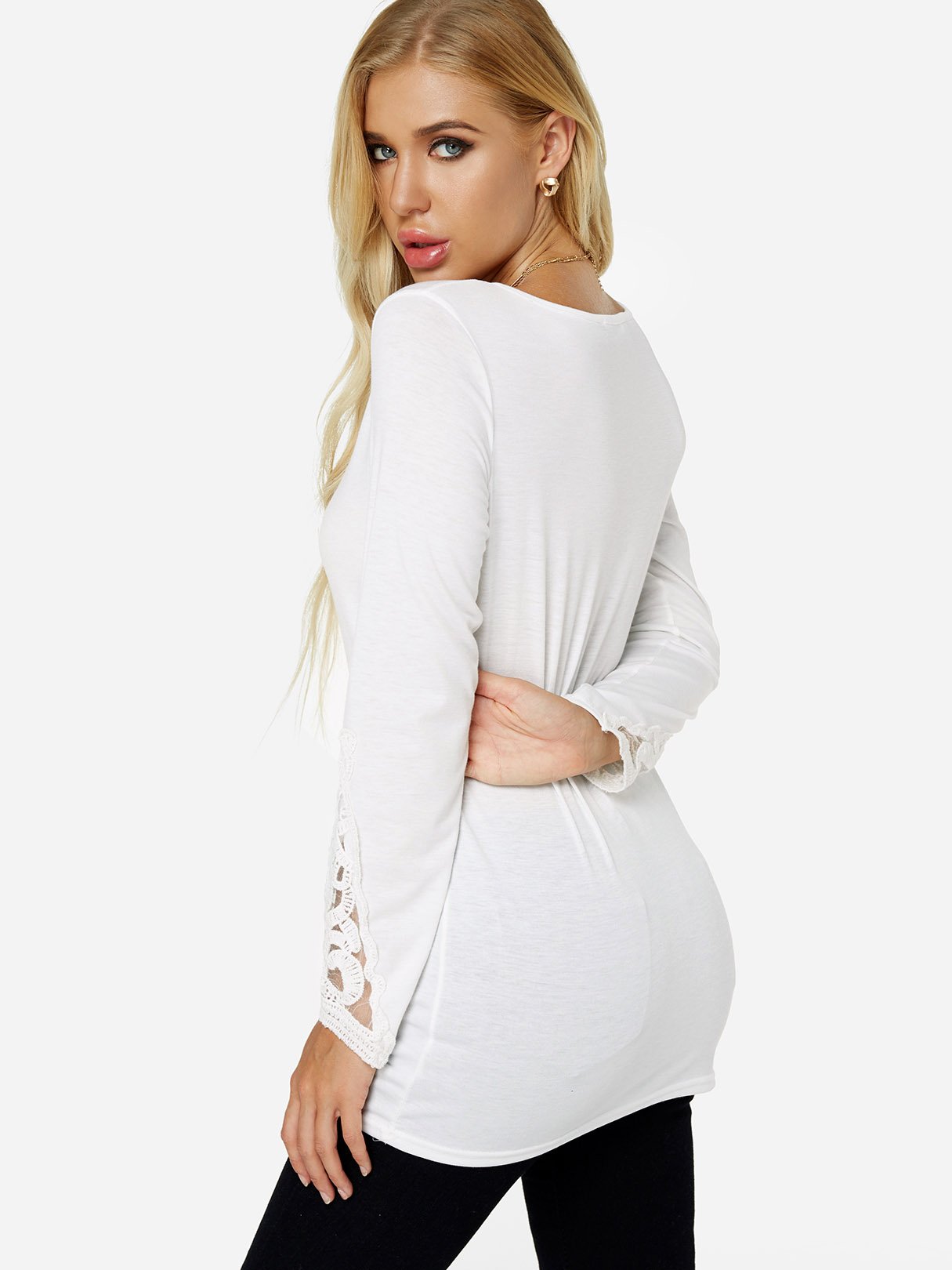 NEW FEELING Womens White T-Shirts