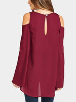 NEW FEELING Womens Burgundy Blouses