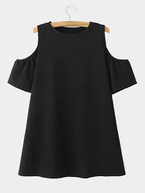 Wholesale Round Neck Short Sleeve Mini Dress