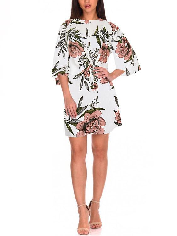 OEM Ladies White Floral Dresses
