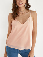Wholesale V-Neck Backless Sleeveless Apricot Camis