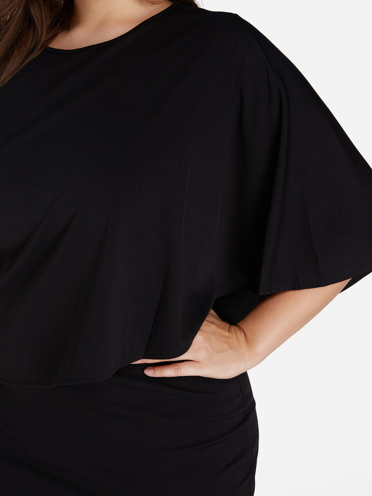 ODM Ladies Half Sleeve Plus Size Midi Dress