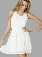 NEW FEELING Womens White Casual Dresses
