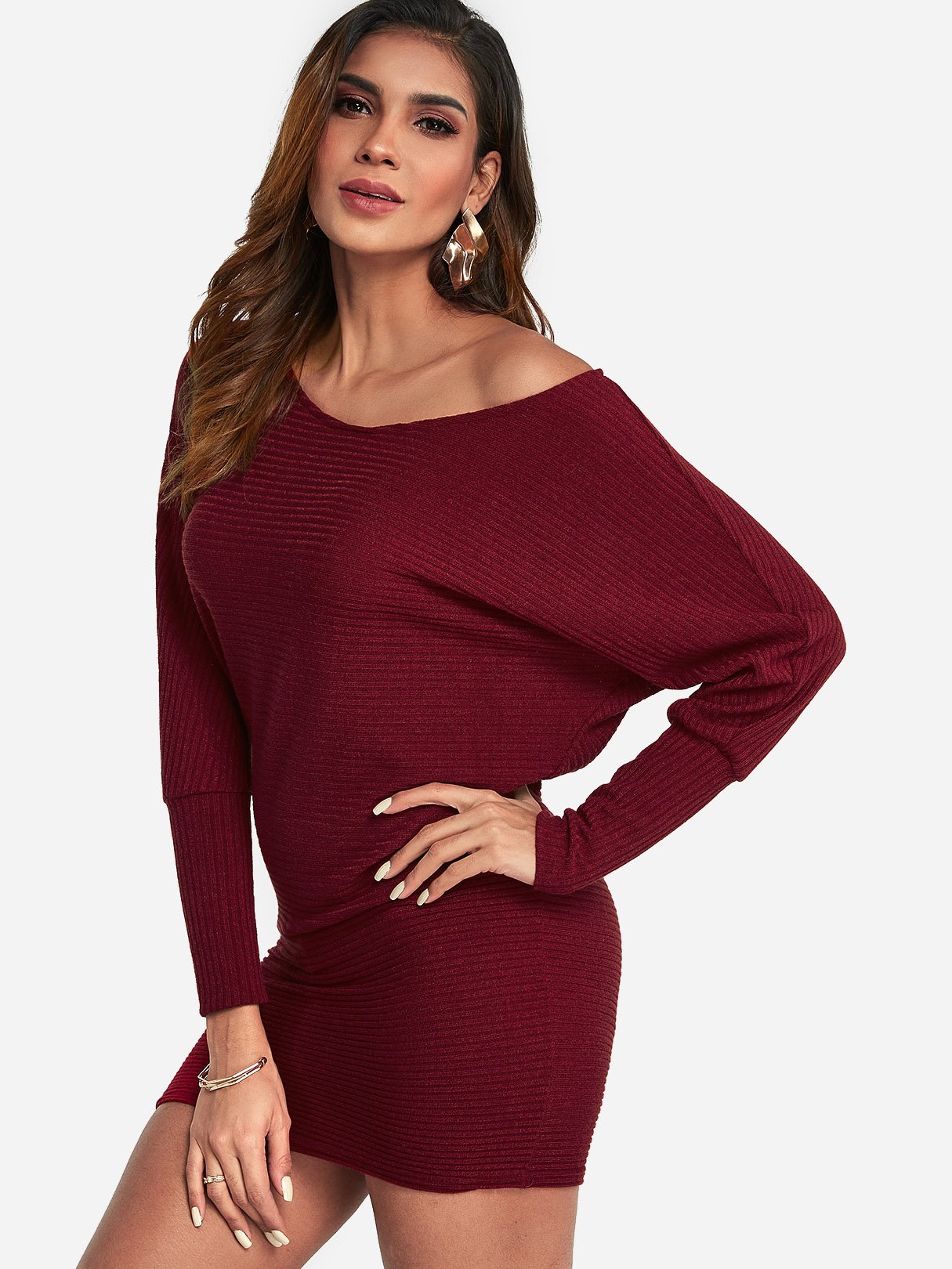 OEM Ladies Burgundy Sexy Dresses