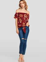 NEW FEELING Womens Red Blouses