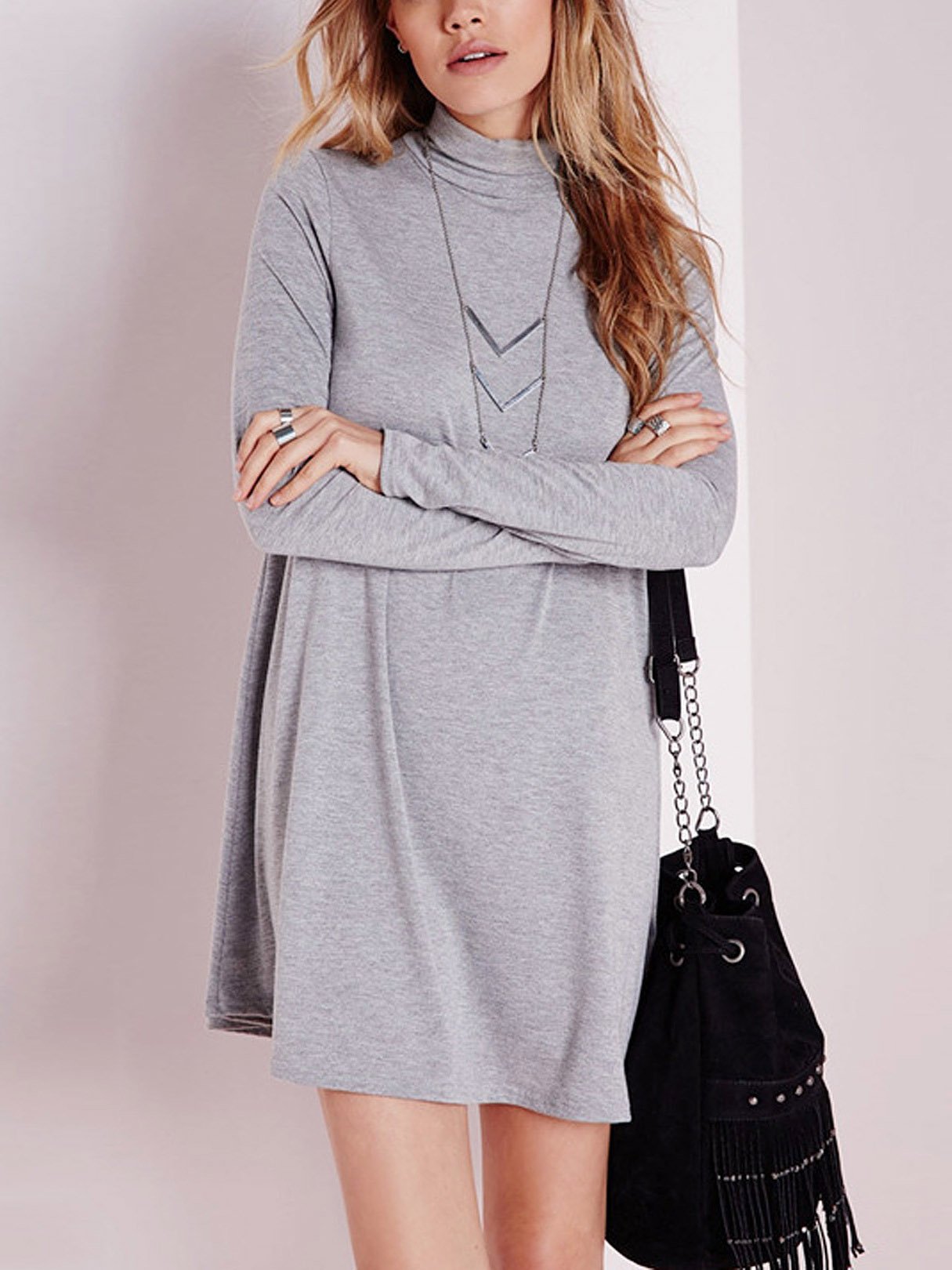 OEM Ladies Grey Casual Dresses