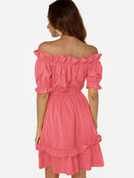 NEW FEELING Womens Pink Off The Shoulder Dresses