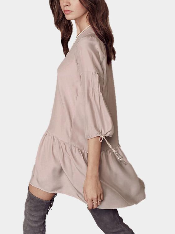NEW FEELING Womens Cream Casual Dresses