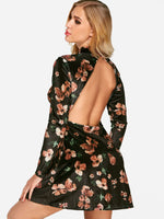 NEW FEELING Womens Black Floral Dresses