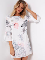 OEM Ladies White Floral Dresses