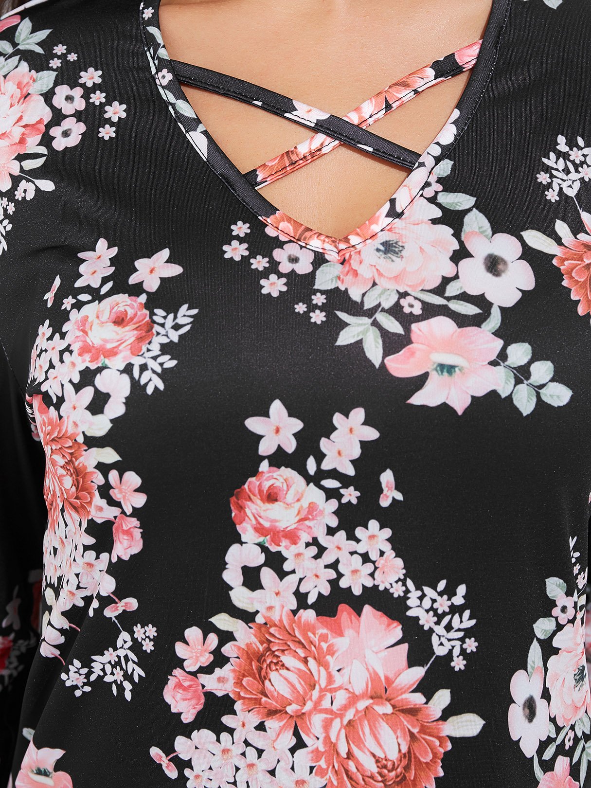 OEM ODM Black Floral Dress
