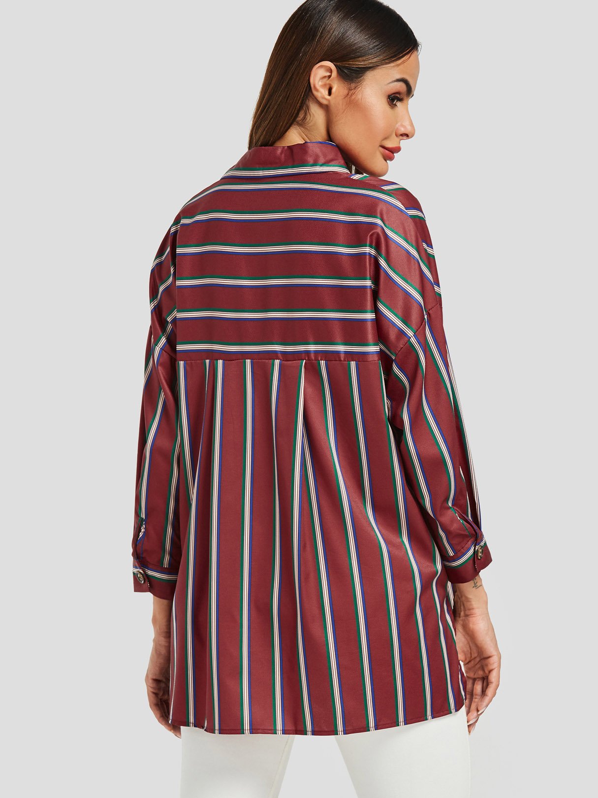NEW FEELING Womens Burgundy Blouses