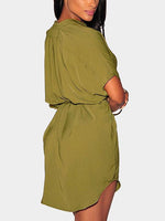 NEW FEELING Womens Dark Green Mini Dresses
