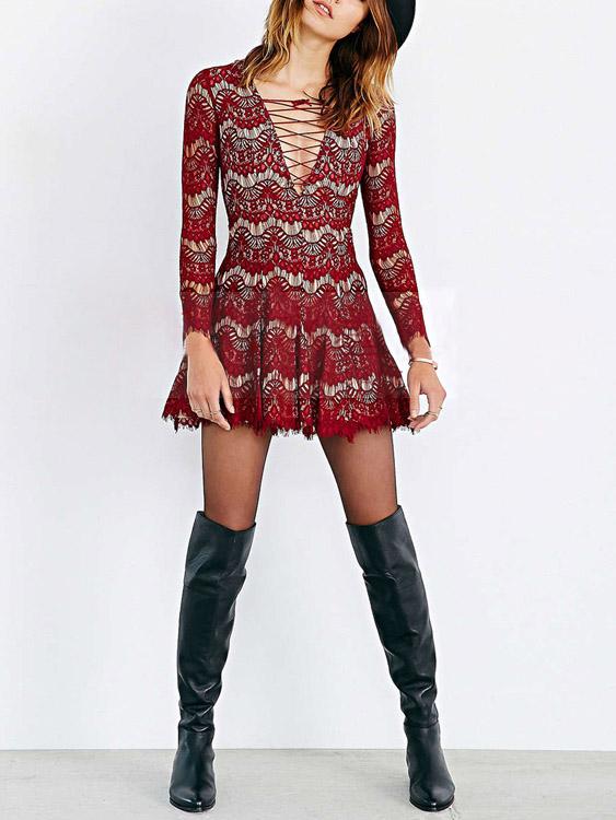OEM Ladies Red Mini Dresses