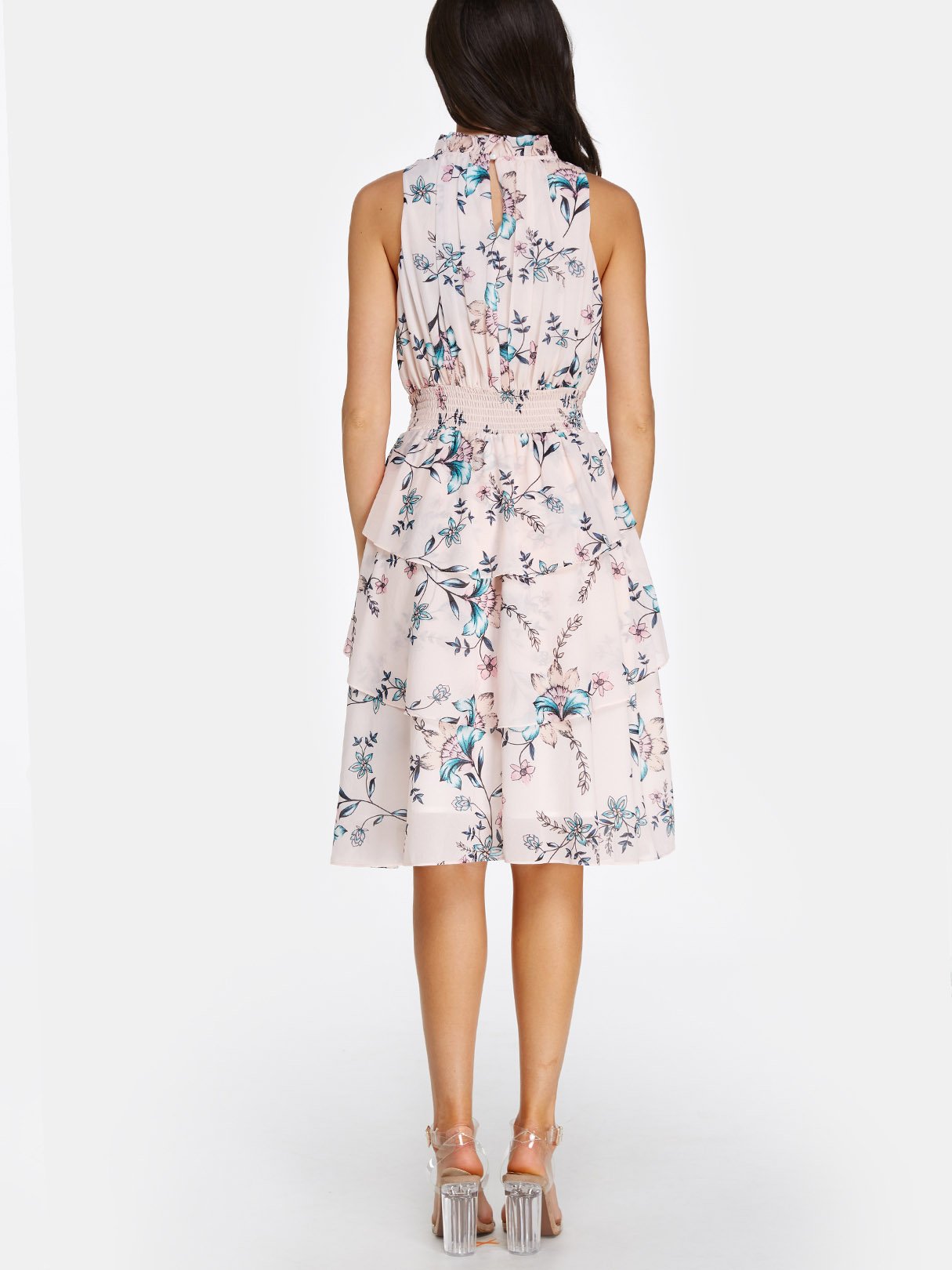 NEW FEELING Womens Light Pink Floral Dresses
