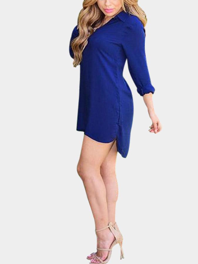 NEW FEELING Womens Navy Shirt Dresses